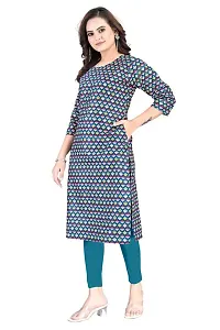 Dishani Cotton Kurtis for Women with Pocket, 3/4th Sleevs  Knee Length, Fine Prints Pure Cotton | Stylish  Trendy Straight Kurtis -(Multicolor, DFI_TL_611_P)-thumb4