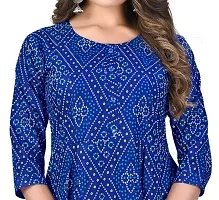 Dishani Anarkali Kurtis for Women, 3/4th Sleevs  Knee Length Fine Prints Pure Cotton | Stylish  Trendy Anarkali Kurtis -(Blue, DFI_FD_814_P)-thumb3