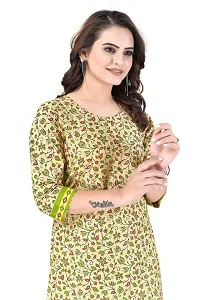 Dishani Cotton Kurtis for Women with Pocket, 3/4th Sleevs  Knee Length, Fine Prints Pure Cotton | Stylish  Trendy Straight Kurtis -(Multicolor, DFI_TL_625_P)-thumb3