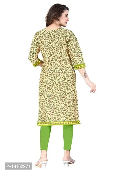 Dishani Cotton Kurtis for Women with Pocket, 3/4th Sleevs  Knee Length, Fine Prints Pure Cotton | Stylish  Trendy Straight Kurtis -(Multicolor, DFI_TL_625_P)-thumb2