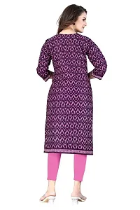 Dishani Cotton Kurtis for Women with Pocket, 3/4th Sleevs  Knee Length, Fine Prints Pure Cotton | Stylish  Trendy Straight Kurtis -(Purple, DFI_TL_619_P)-thumb1
