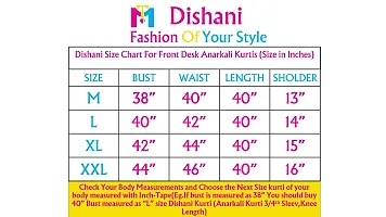 Dishani Anarkali Kurtis for Women, 3/4th Sleevs  Knee Length Fine Prints Pure Cotton | Stylish  Trendy Anarkali Kurtis -(Blue, DFI_FD_814_P)-thumb2