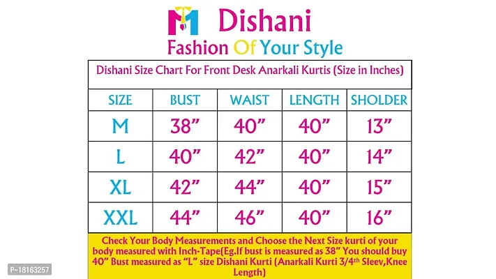 Dishani Anarkali Kurtis for Women, 3/4th Sleevs  Knee Length Fine Prints Pure Cotton | Stylish  Trendy Anarkali Kurtis -(Blue, DFI_FD_814_P)-thumb3