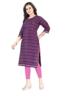 Dishani Cotton Kurtis for Women with Pocket, 3/4th Sleevs  Knee Length, Fine Prints Pure Cotton | Stylish  Trendy Straight Kurtis -(Purple, DFI_TL_619_P)-thumb4
