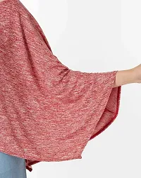 VITANS Women Cutout Neck Heathered Top (Medium, Pink Knit)-thumb4