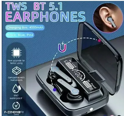 Stylish Black Bluetooth Wireless Earphones With Microphone-thumb0