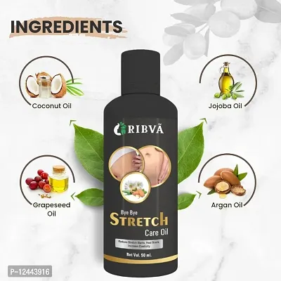 RIBVA present Stretch Marks Removal Oil - Natural Heal Pregnancy, Hip, Legs, Mark oil 50 ml pack of 1-thumb2