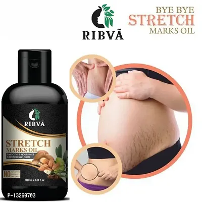 RIBVA present Stretch Marks Removal Oil - Natural Heal Pregnancy, Hip, Legs, Mark oil 100 ml pack of 1