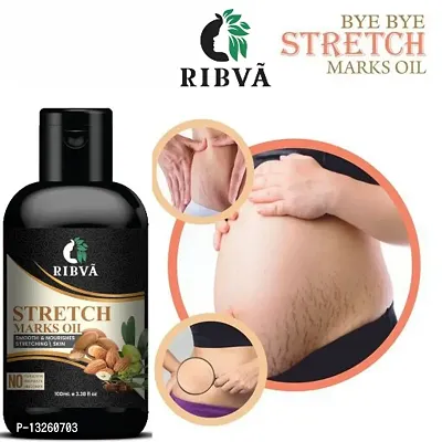 RIBVA present Stretch Marks Removal Oil - Natural Heal Pregnancy, Hip, Legs, Mark oil 100 ml pack of 1-thumb0