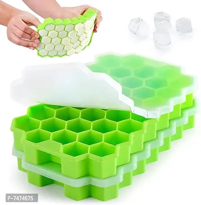 Ice Cube Tray With Lid  Pack Of 2 Multicolor-thumb0