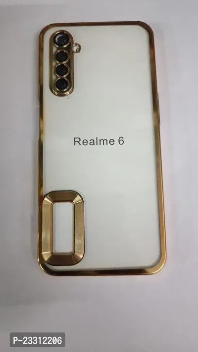 Mobile Back Cover For Realme 6 White Plastic