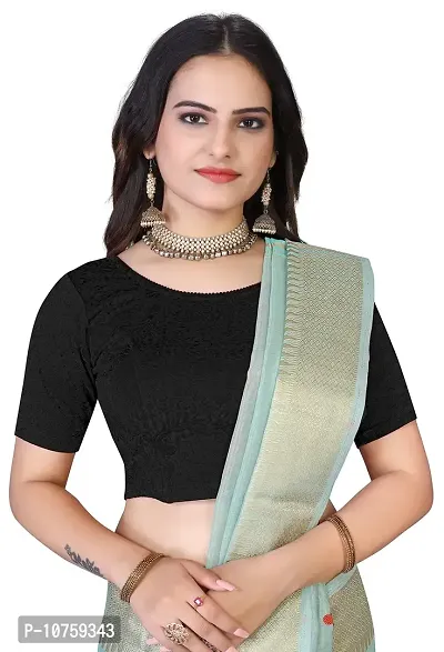 Buy MAHOTSAV Women'S Black Satin Silk Crepe Solid Designer Swaroski Work Ready  To Wear Saree With Designer Stitched Blouse at Amazon.in