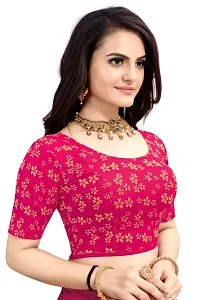 Shespire Round Neck Cotton Lycra Stretchable Blouse for Women (36, Rani)-thumb1