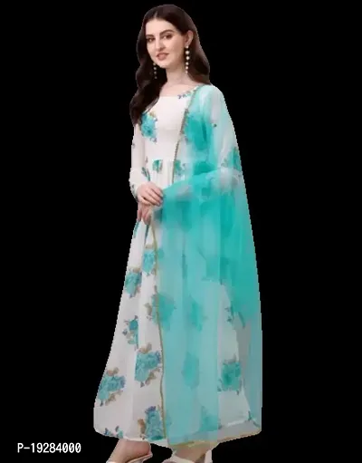 Stylish Women georgette Gown with Dupatta Set-thumb0