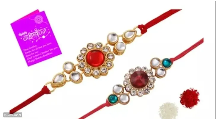 Stylish Multicoloured Rakhi Pack Of 2-thumb0