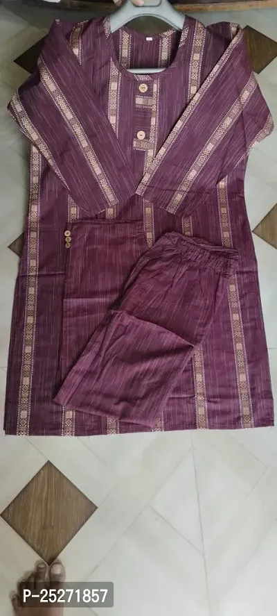 Stylish Fancy Designer Cotton Silk Kurta With Bottom Wear Set For Women-thumb0