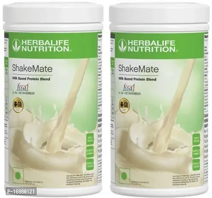 HERBALIFE Shakemate Milk based protein blend powder-500g-2 Pack Plant-Based Protein (1000 g, VANILLA)-thumb0