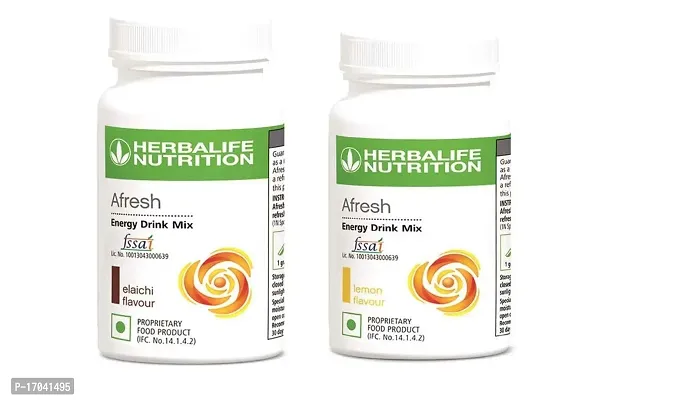 Herbalife 2 Afresh Energy Drink Mix | Lemon and Elaichi Flavor | Each 50 GM Men and Women in Pack of 2-thumb0