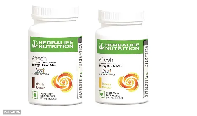 Herbalife 2 Afresh Energy Drink Mix | Lemon and Elaichi Flavor | Each 50 GM Men and Women in Pack of 2-thumb0