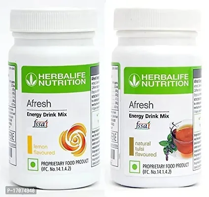 HERBALIFE Afresh Energy Drink - Lemon Flavor  Tulsi Flavor For Weight Loss Energy Drink  (50 g, Lemon, Tulsi Flavored)-thumb0