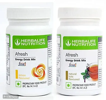 HERBALIFE Afresh Energy Drinks Mix Lemon + Tulsi Flavour (1+1) Energy Drink  (100 g, Lemon, Tulsi Flavored)-thumb0