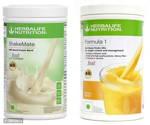 HERBALIFE Formula 1 Shake - Mango Flavor With Shake Mate - Vanilla Flavor For Weight Loss Protein Shake (1000 g, Mango)-thumb0