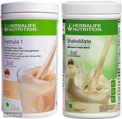 Herbalife Nutrition Weight loss Combo Pack New ShakeMate with Formula 1 Vanilla flavor (1000 gm) Protein Shake (500 g, 500 g, Vanilla, Unflavored)-thumb0