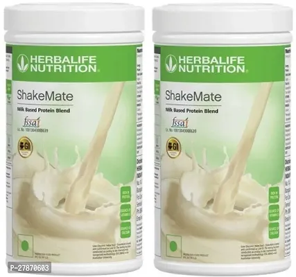 HERBALIFE Shakemate Milk based protein blend powder-500g-2 Pack Plant-Based Protein (1000 g, VANILLA) Flavour Name:Vanilla-thumb0