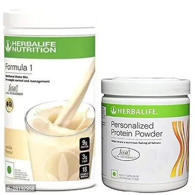 Herbalife Vanilla Shake Mix 500 gm with Personalized Protein Powder200 gm Pack of 2-thumb0