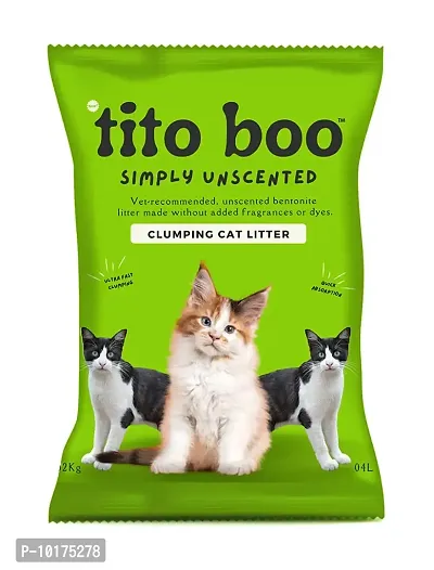 Tito Boo Premium Clumping Cat Litter   2Kg Pack UnScented-thumb0