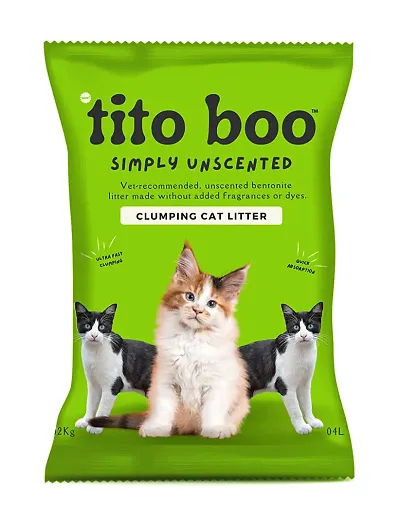 Tito Boo Premium Clumping Cat Litter   2Kg Pack UnScented