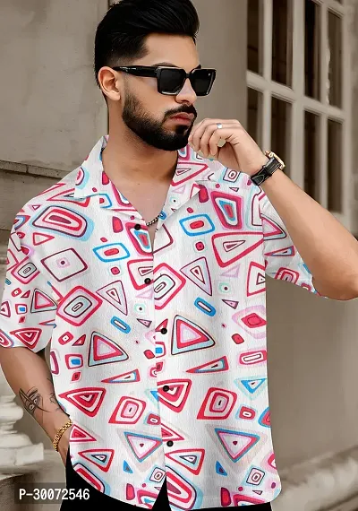 Reliable Multicoloured Cotton Printed Short Sleeves Casual Shirt For Men-thumb0