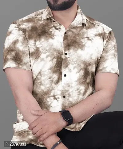 Reliable Multicoloured Lyocell Printed Short Sleeves Casual Shirts For Men-thumb0