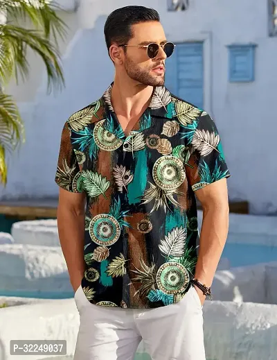 Reliable Black Cotton Blend Printed Casual Shirt For Men-thumb0