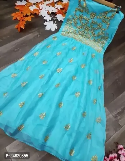 Stylish Women Net Festive and Party wear Semi Stitched Ethnic Gown