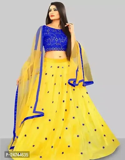 Stylish Multicoloured Net  Lehenga Choli Set For Women-thumb0