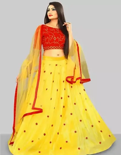 Stylish Net Lehenga Choli Set For Women