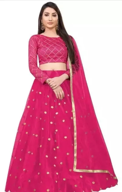 Trendy Silk Semi Stitched Lehenga Choli With Dupatta