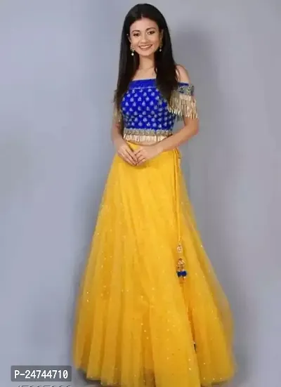 Stylish Multicoloured Net  Lehenga Choli Set For Women-thumb0