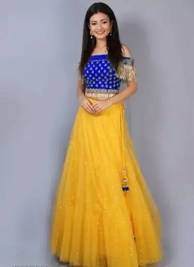 Stylish Net Embellished Lehenga Choli Set