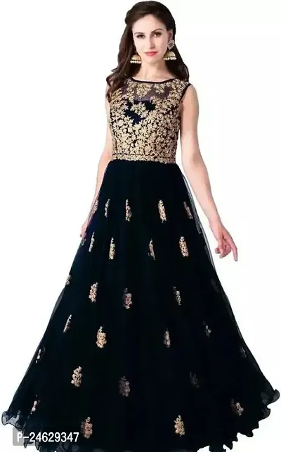 Stylish Women Net Festive and Party wear Semi Stitched Ethnic Gown-thumb0