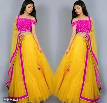 Stylish Multicoloured Net  Lehenga Choli Set For Women-thumb0