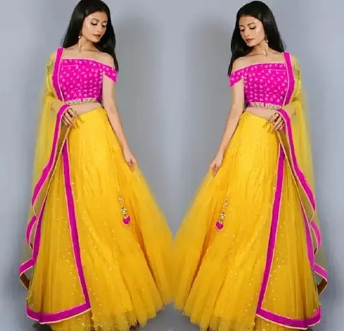 Women's Poly Silk Lehenga Choli with Dupatta