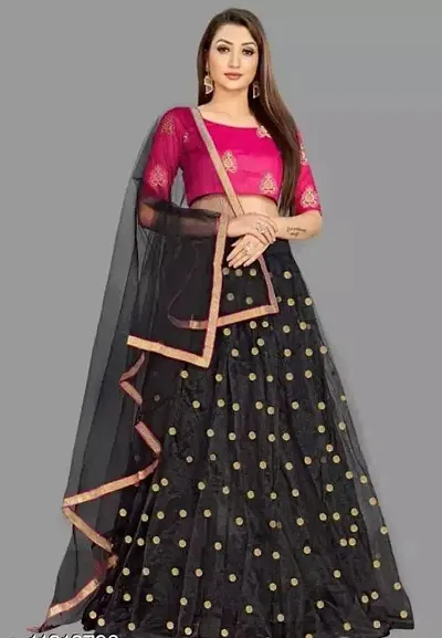 Stylish Art Silk Embroidered Lehenga Choli With Dupatta For Women