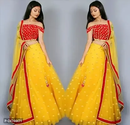 Stylish Multicoloured Net  Lehenga Choli Set For Women