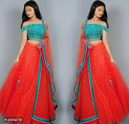 Stylish Multicoloured Net  Lehenga Choli Set For Women-thumb0