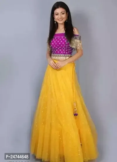 Stylish Multicoloured Net  Lehenga Choli Set For Women-thumb0