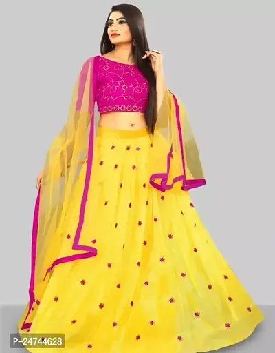 Stylish Multicoloured Net  Lehenga Choli Set For Women-thumb0