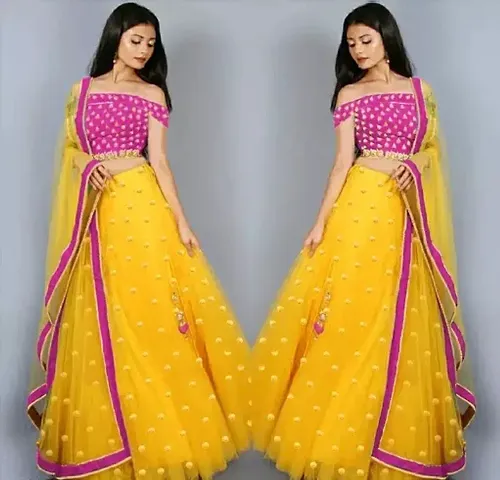 Women's Poly Silk Lehenga Choli with Dupatta