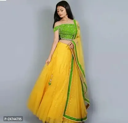 Stylish Multicoloured Net  Lehenga Choli Set For Women